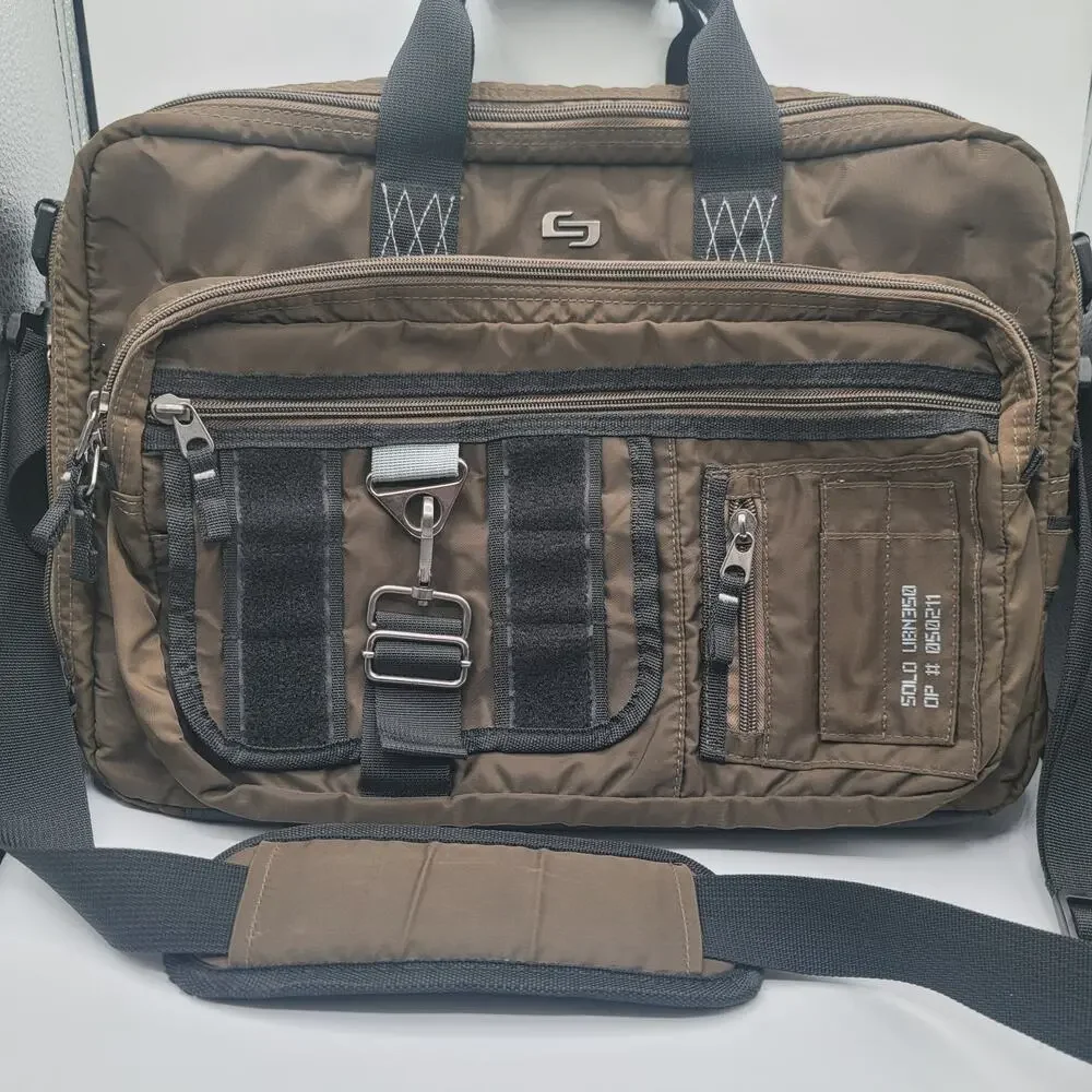 Solo New York Brown Messenger Bag Briefcase Laptop Bag Multiple Pockets OP050211